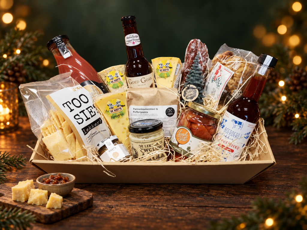 Kerstpakket Bontje van De Kiefte Kaas in kerstsfeer