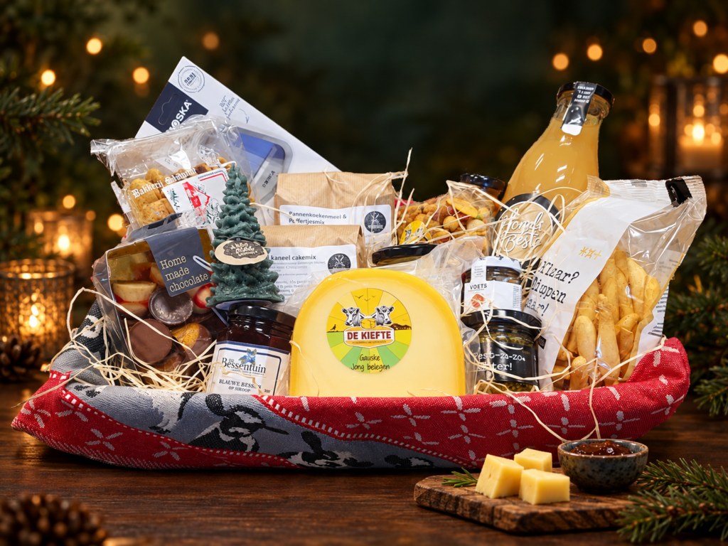 Kerstpakket Jeltje van De Kiefte Kaas in kerstsfeer